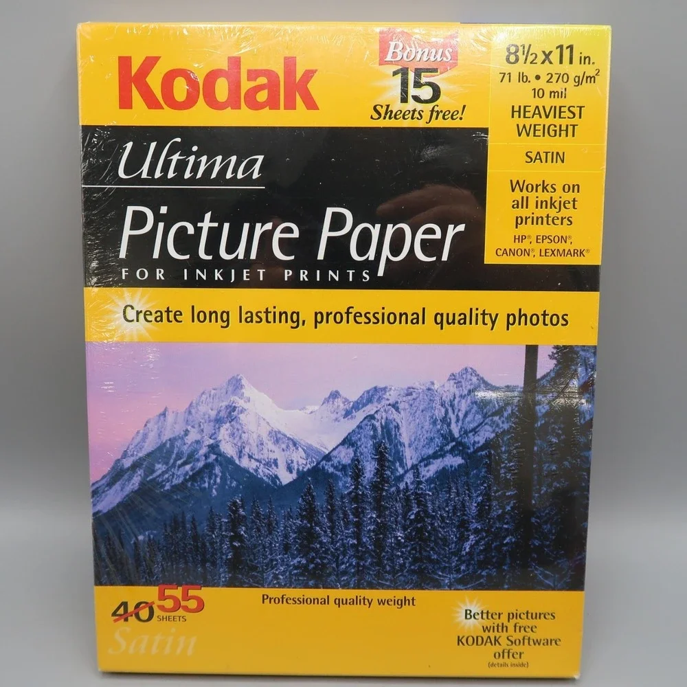 3 Kodak Premium Picture Paper Gloss 8 1/2 x 11 in Full Sealed 55 2x 50 sheets pc